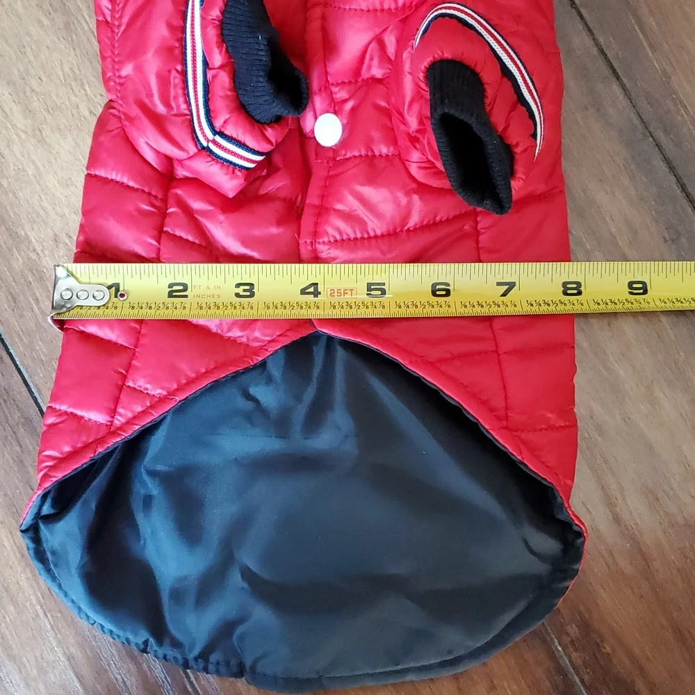 NWOT Red Hooded Puffer Dog Jacket - Picture 9 of 12